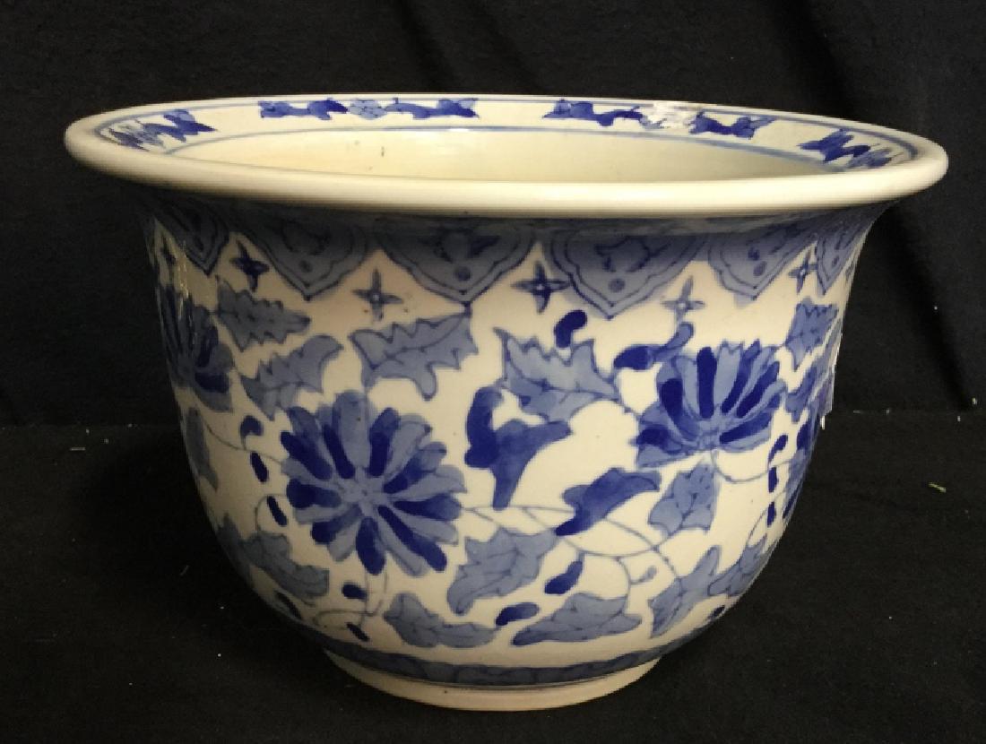 Ceramic Blue and White Tomed Planter (1 of 6)