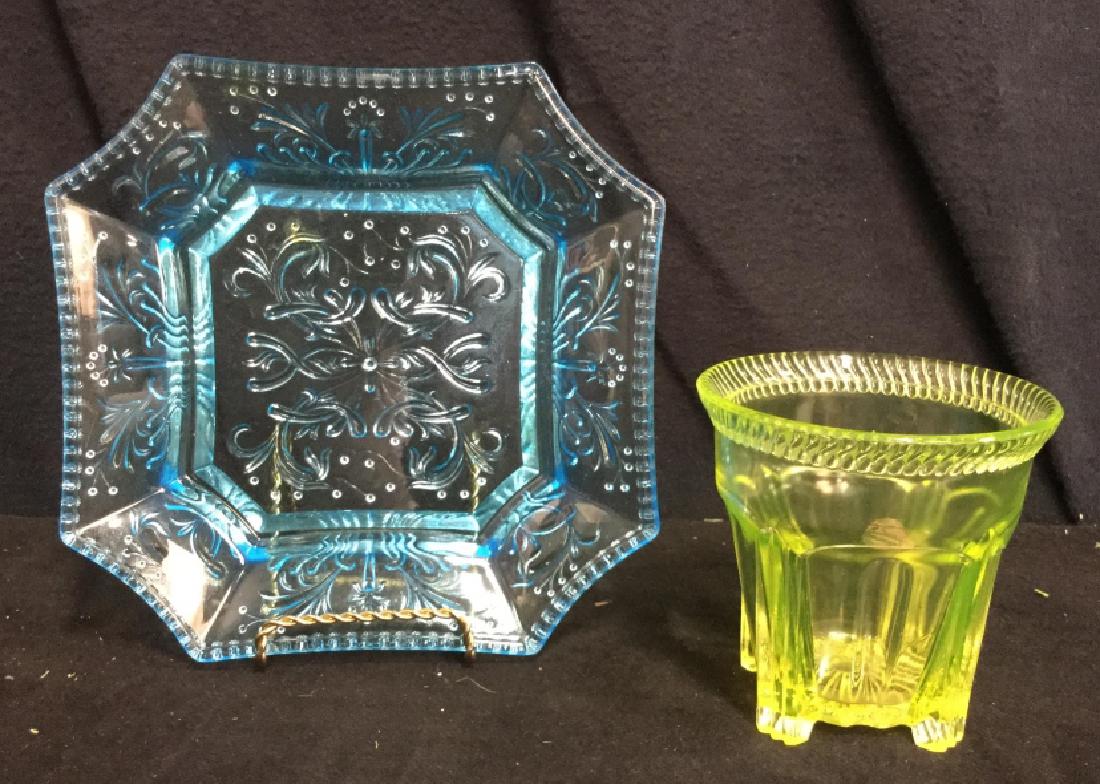 Vintage Bright Colored Glass Plate and Cup (1 of 7)