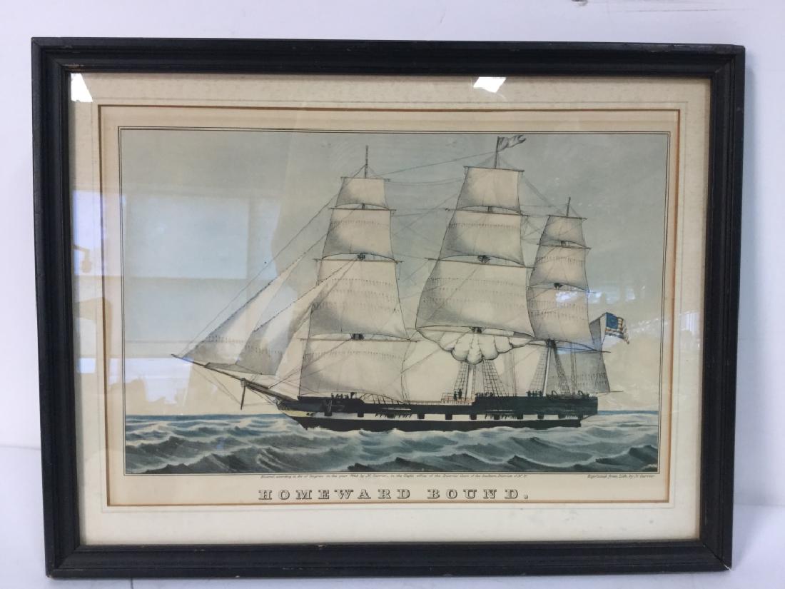 Framed Print Repro Of N. Currier Ship Lithograph (1 of 7)