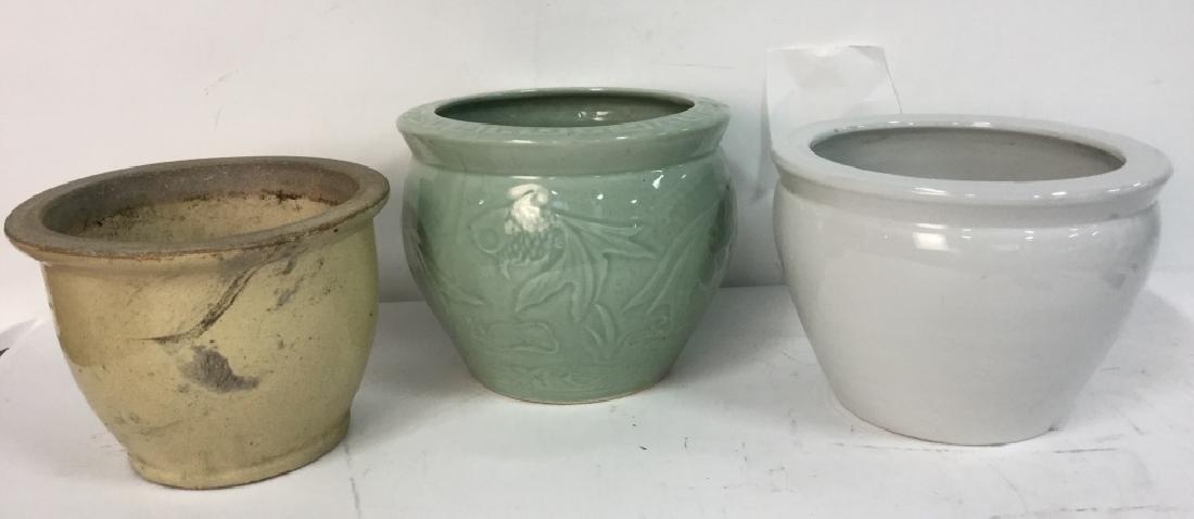 Lot 3 Ceramic Porcelain Planter Pots (1 of 5)