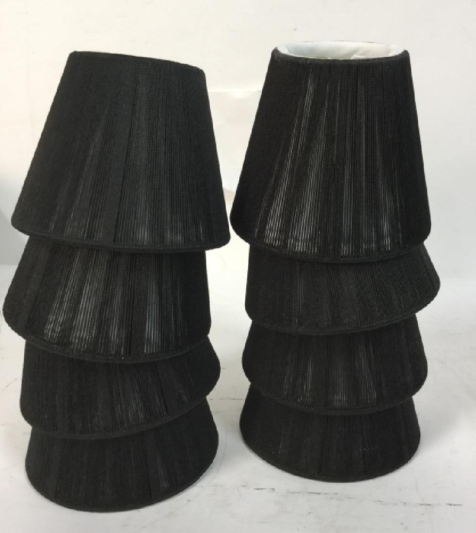 Set 8 New Black Silk Lamp String Shades (1 of 8)
