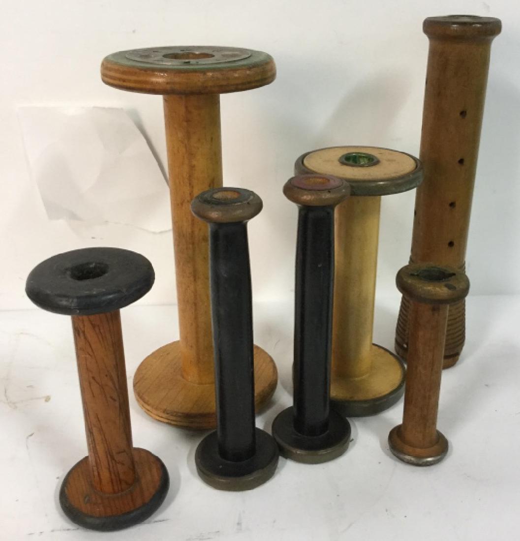 Collection Antique Wood Yarn Spools (1 of 12)