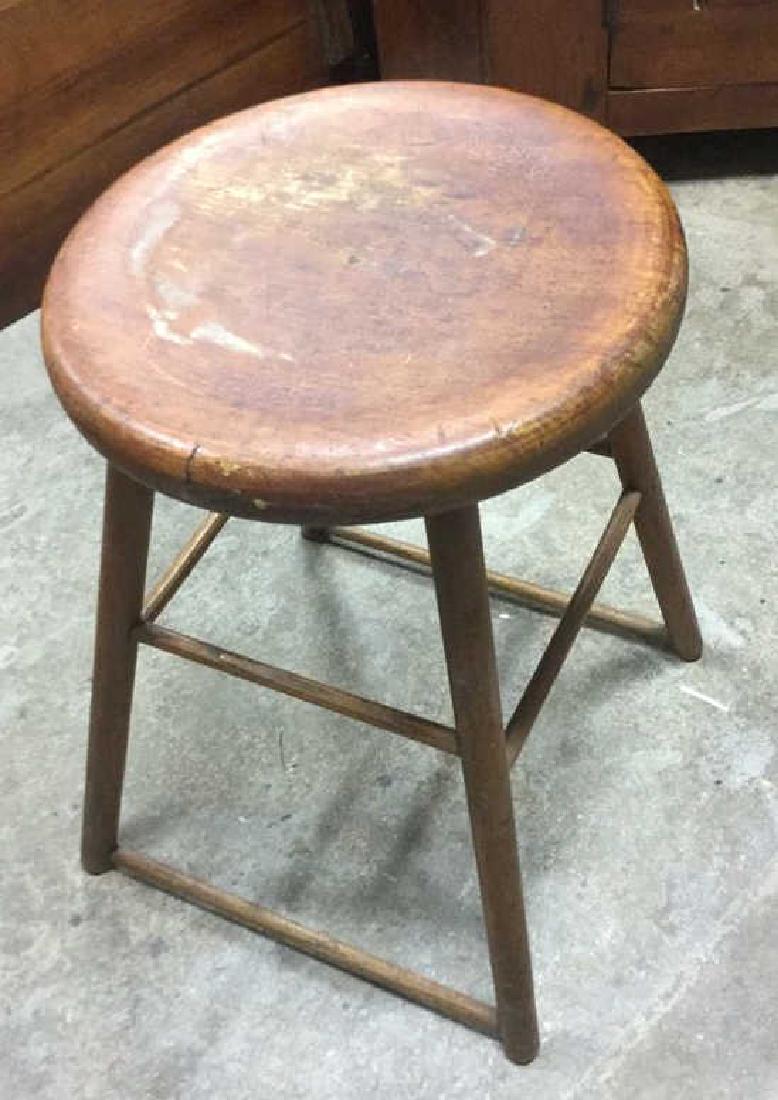 Brown Toned Vintage Wooden Stool (1 of 8)