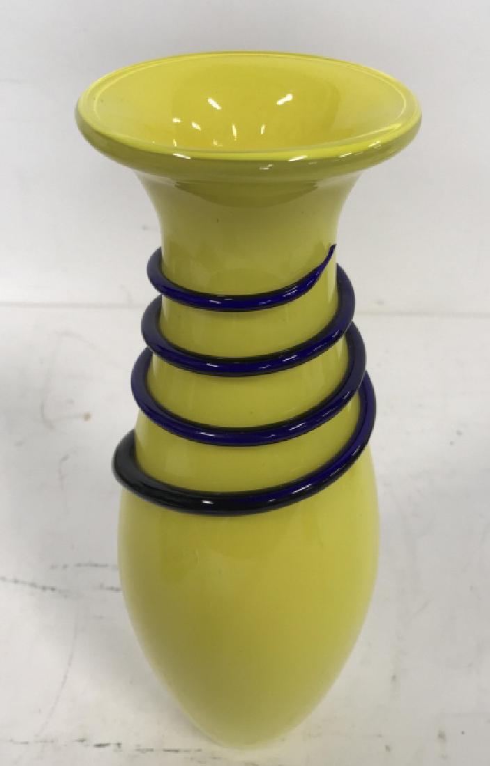 Hand Blown Yellow Art Glass Vase (1 of 9)