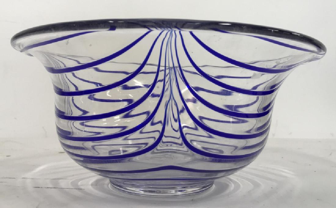 Blue Swirl Art Glass Bowl Vessel (1 of 9)