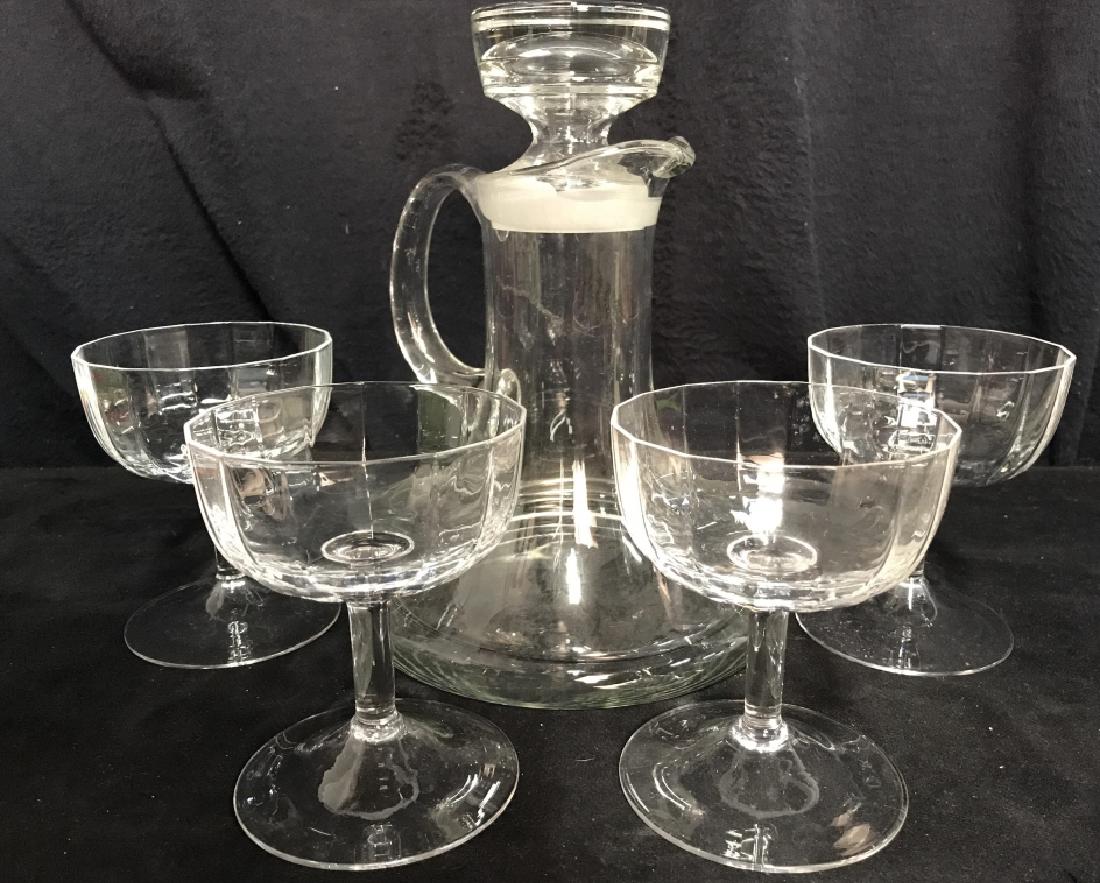 Lot 5 Glass Pitcher Decanter & Cocktail Glasses (1 of 8)