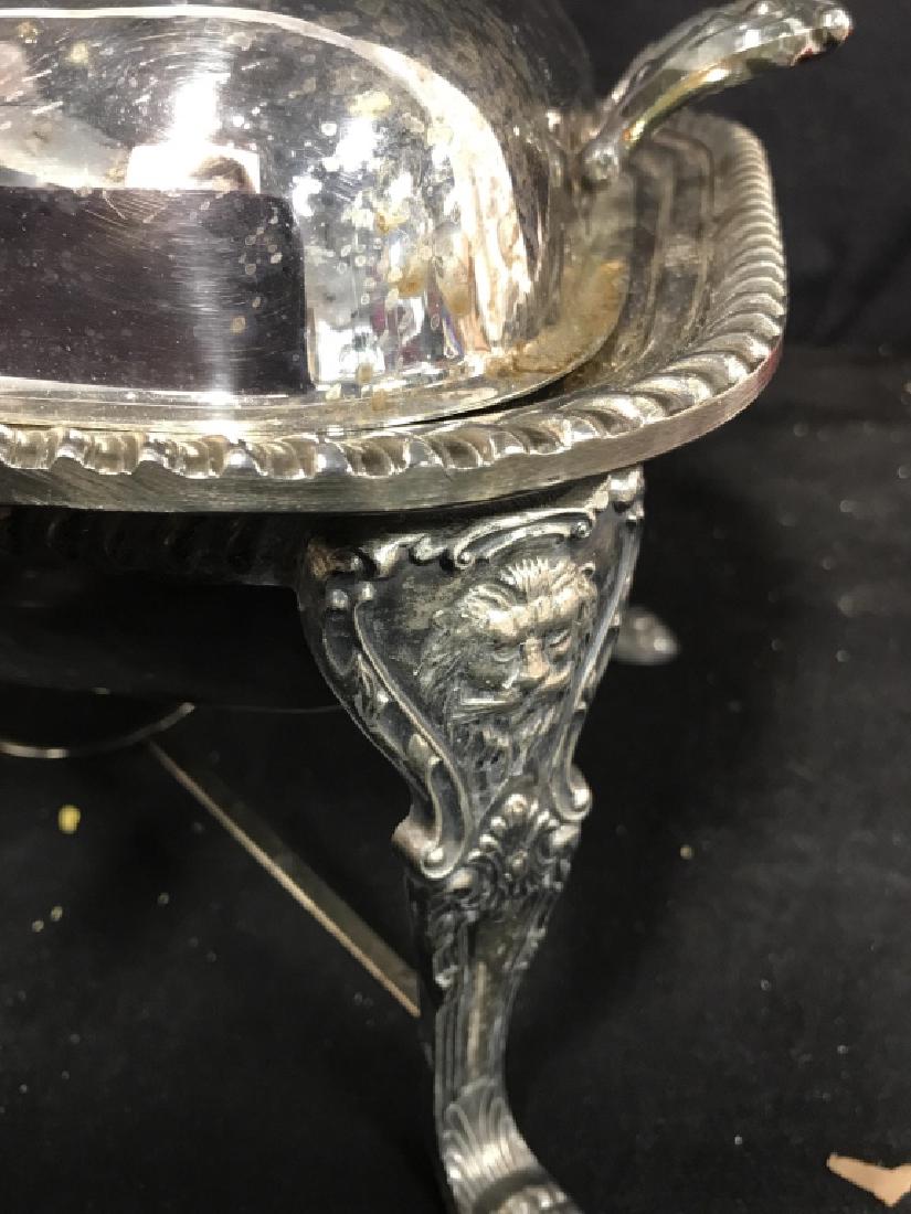 Silver Plate Buffet Footed Server w Lions (1 of 10)