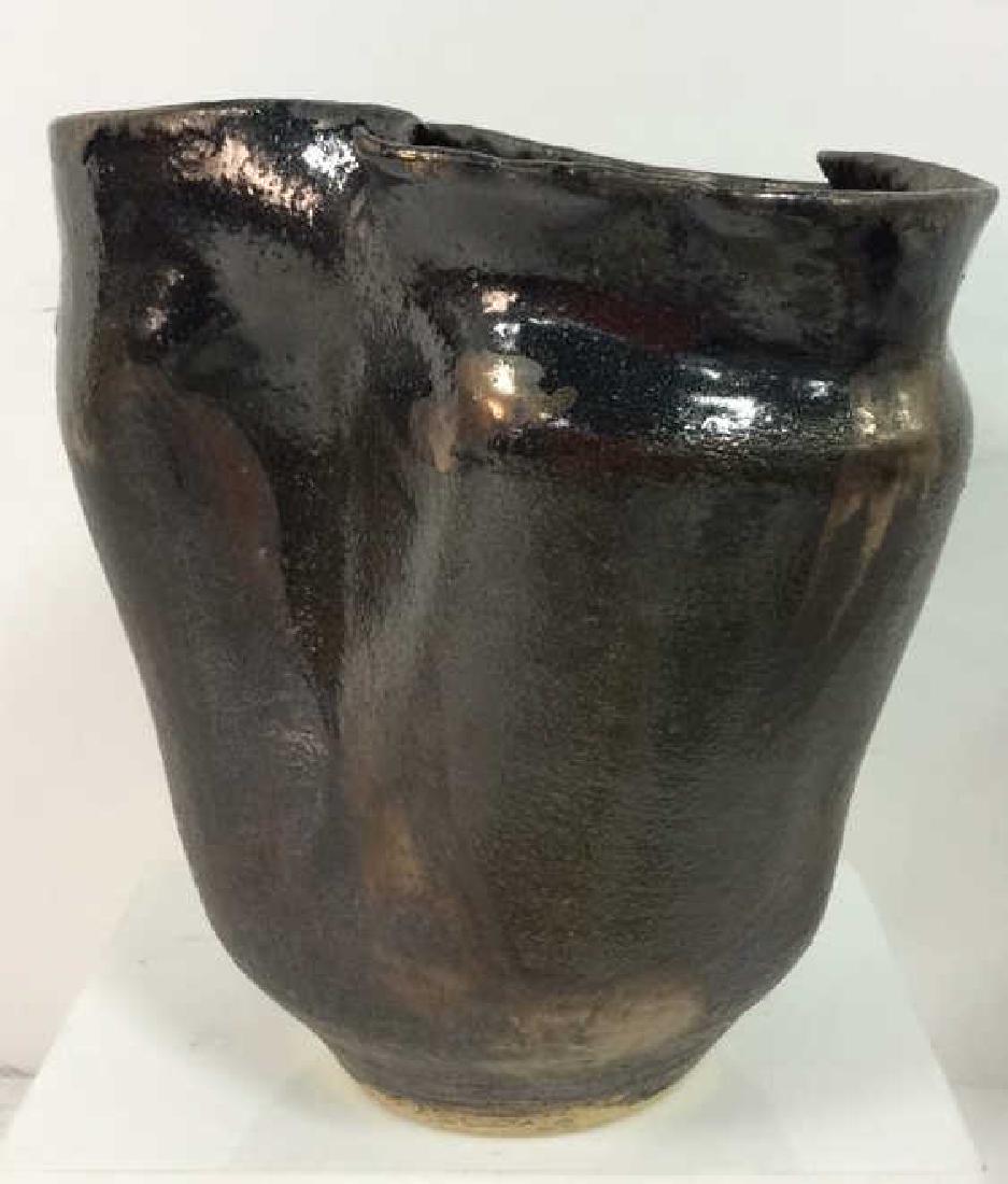 Mid Century Sculptural Japanese Raku Pottery Vase (1 of 9)