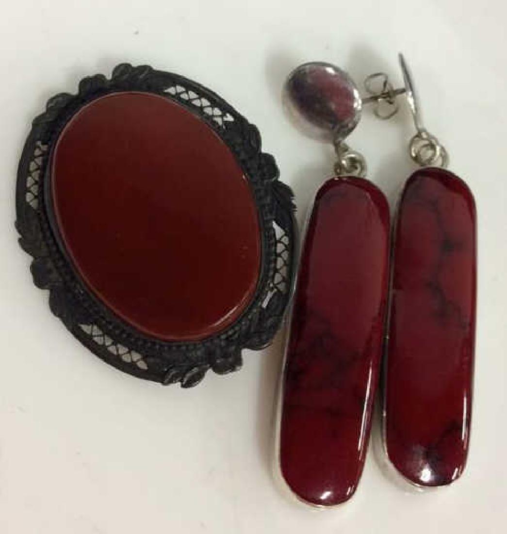 Lot 2 Red Toned Natural Stone Jewelry (1 of 7)