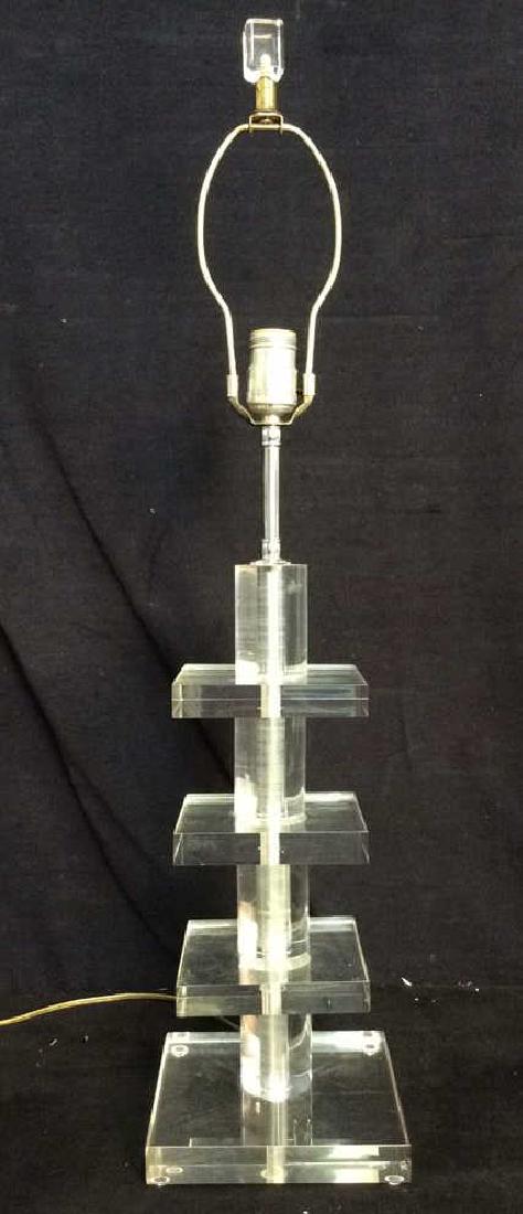 Mid Century Modern Lucite Chrome Lamp (1 of 7)