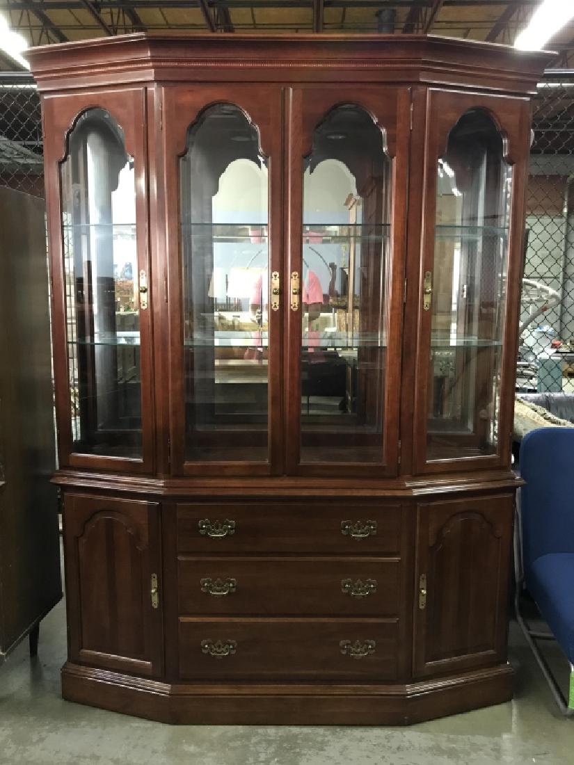 ETHAN ALLEN Carved Wooden China Cabinet (1 of 9)