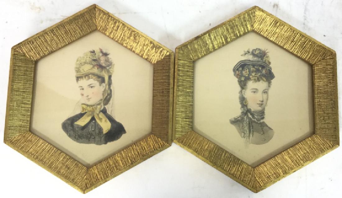 Pair of Hand Colored Art Gravure (1 of 8)