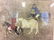 Asian Horse and Rider Art Print on Paper