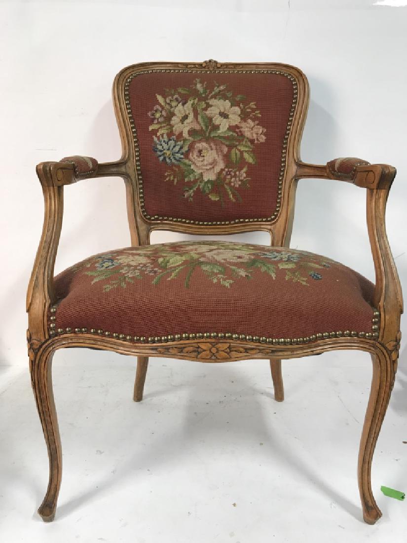 French Needlepoint Tapestry Fauteuil Armchair (1 of 10)
