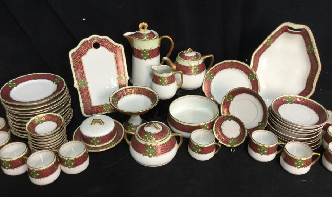 56 piece Russian Painted Porcelain Dinner Servicet (1 of 17)