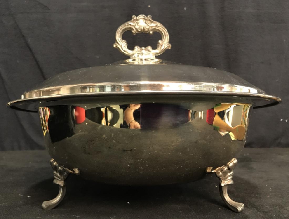 Vintage Three Footed Silver Pl Lidded Soup Tureen (1 of 10)