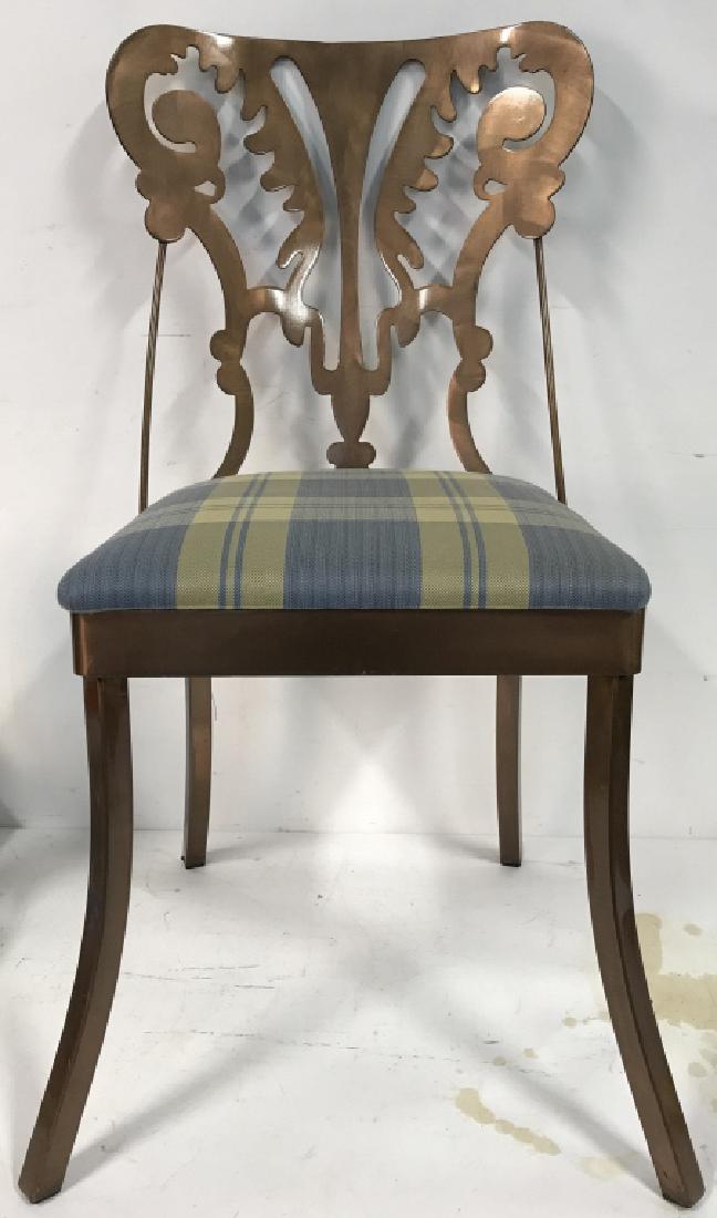 Copper Toned Metal Chair W Upholstered Cushion (1 of 8)