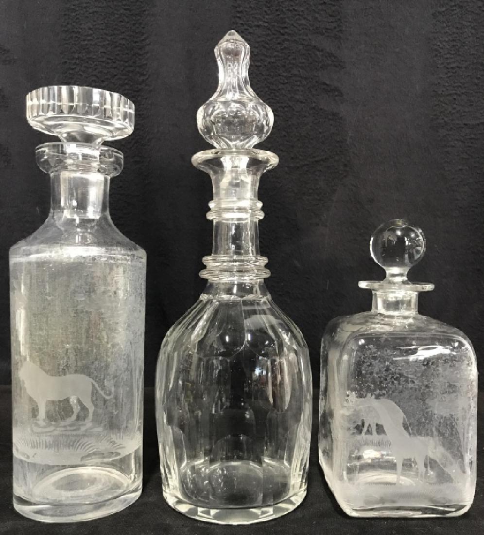 Lot 3 Glass & Crystal Decanters (1 of 8)