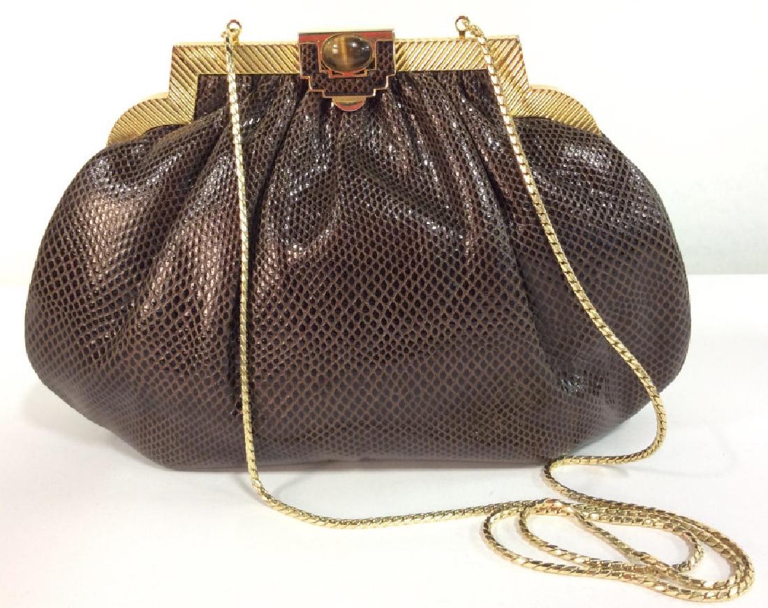 JUDITH LEIBER Snake Skin w Tigers Eye Purse (1 of 10)