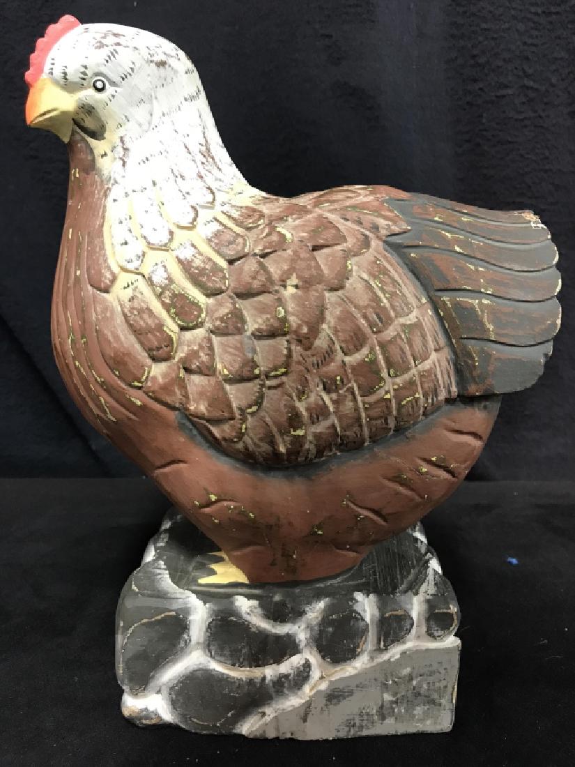 FORESIDE Painted Wooden Chicken Figural (1 of 8)