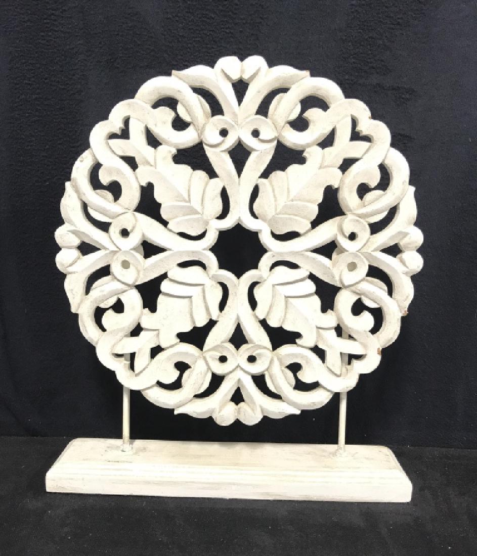 Carved White Wood  Open Work Sculptural (1 of 10)
