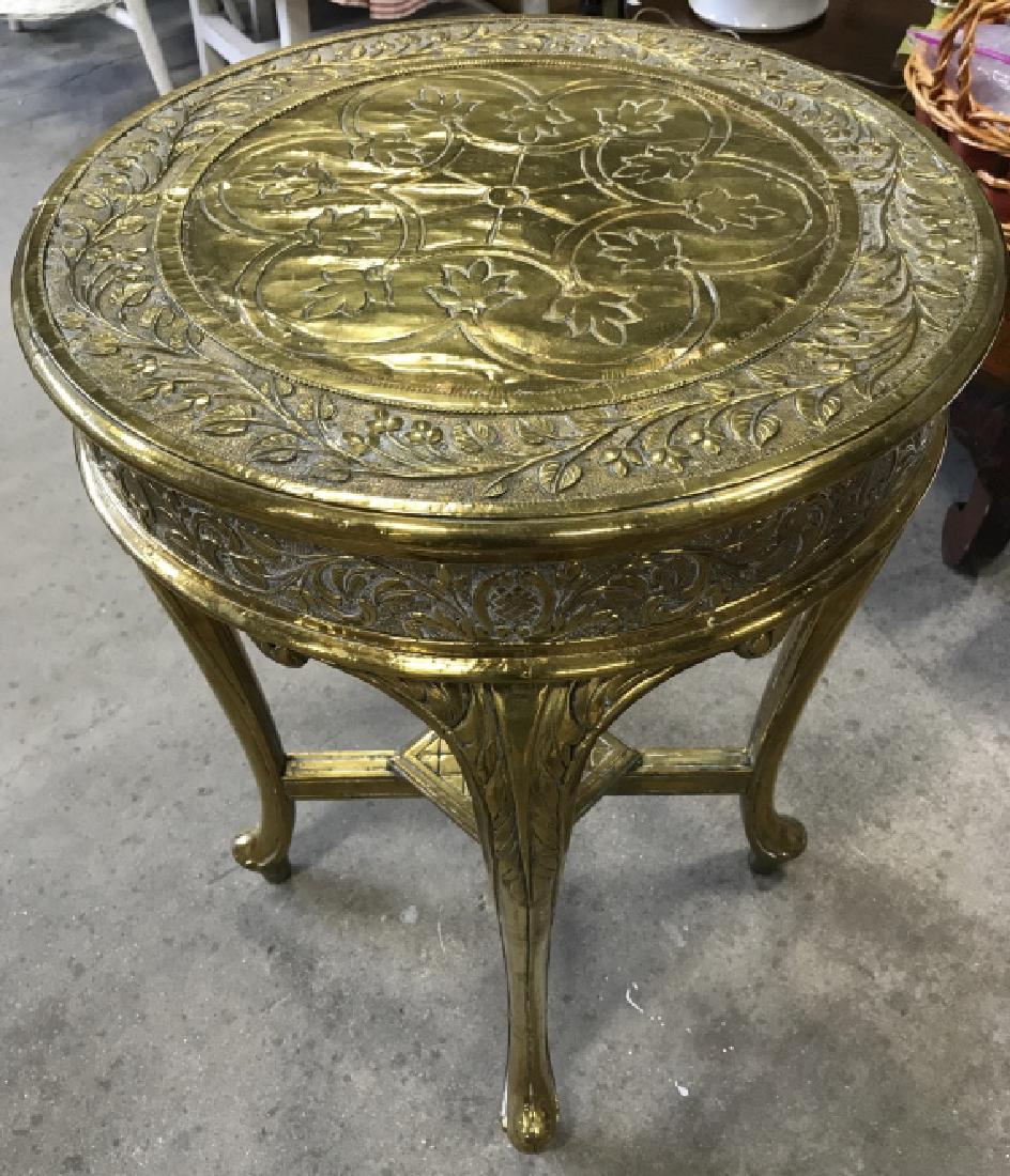 Intricate Detail Gold Toned Poss Brass Table (1 of 10)