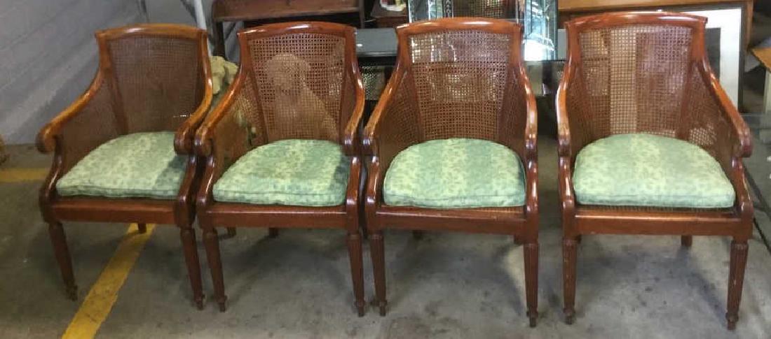 Set 4 Mid Century Modern Wooden Cane Armchairs (1 of 10)
