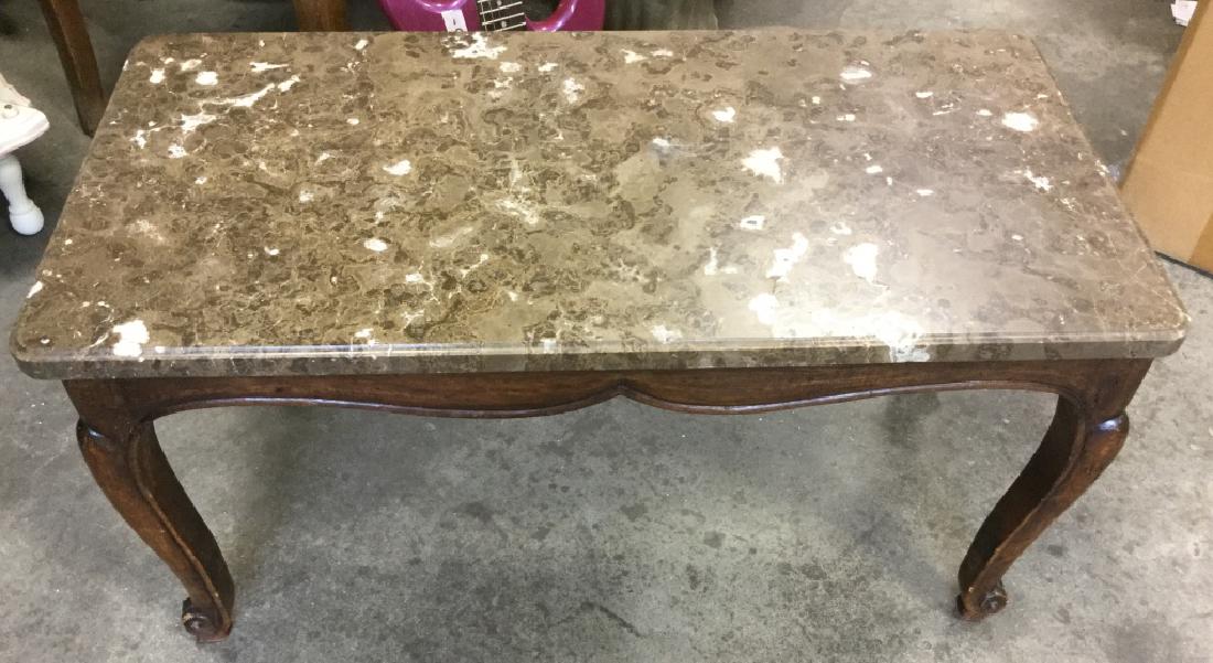 Wooden Coffee Table With Marble Top (1 of 8)