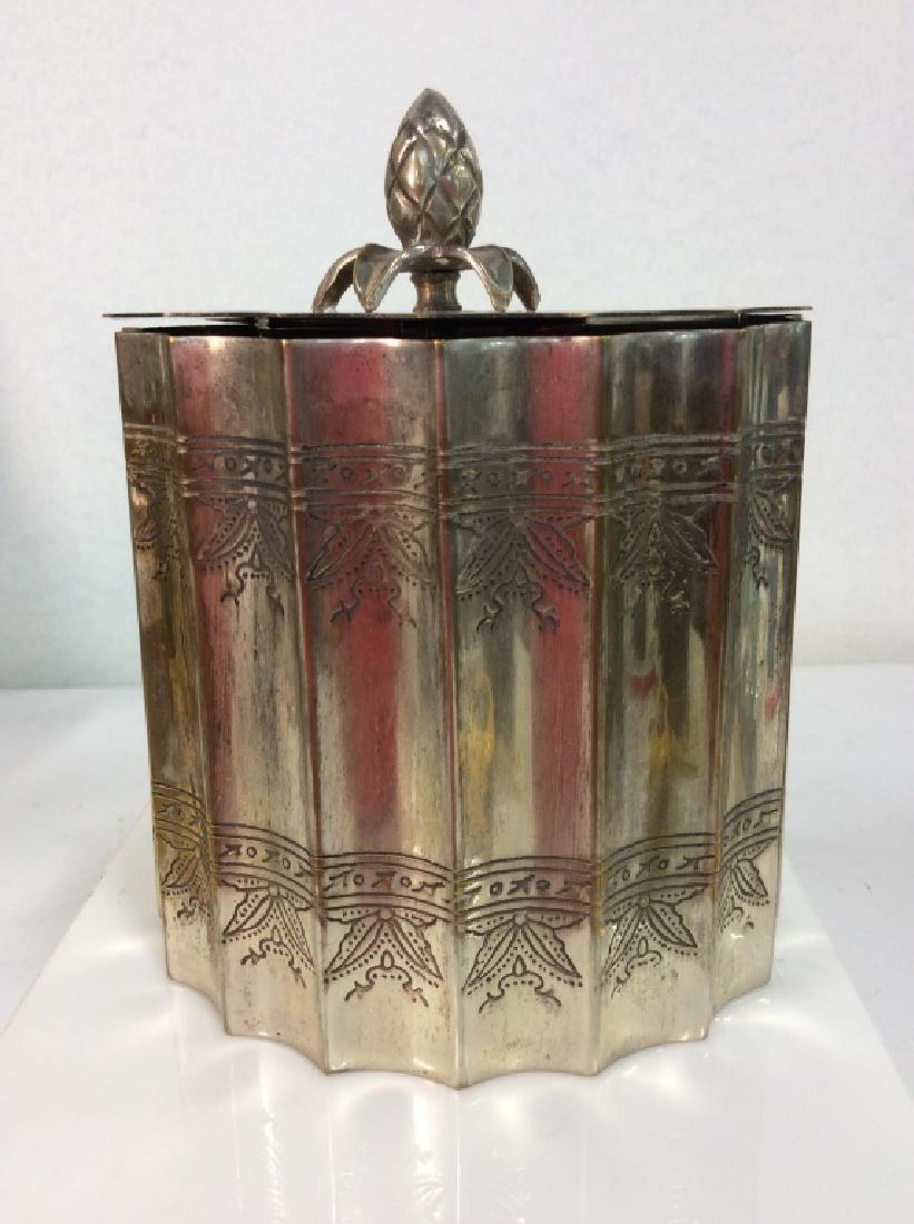 Silver Plate Tea Box Etched Design (1 of 9)