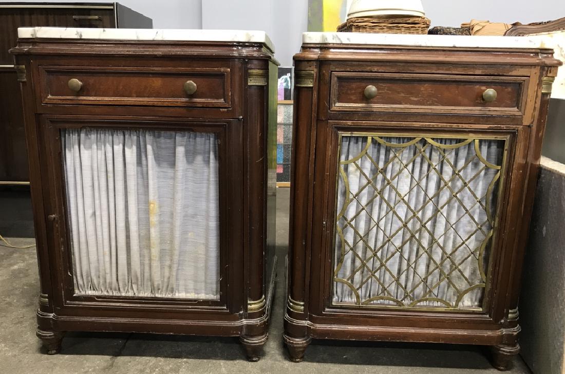 Pr JOHN WIDDECOMB Vintage Marble Top Side Tables (1 of 10)