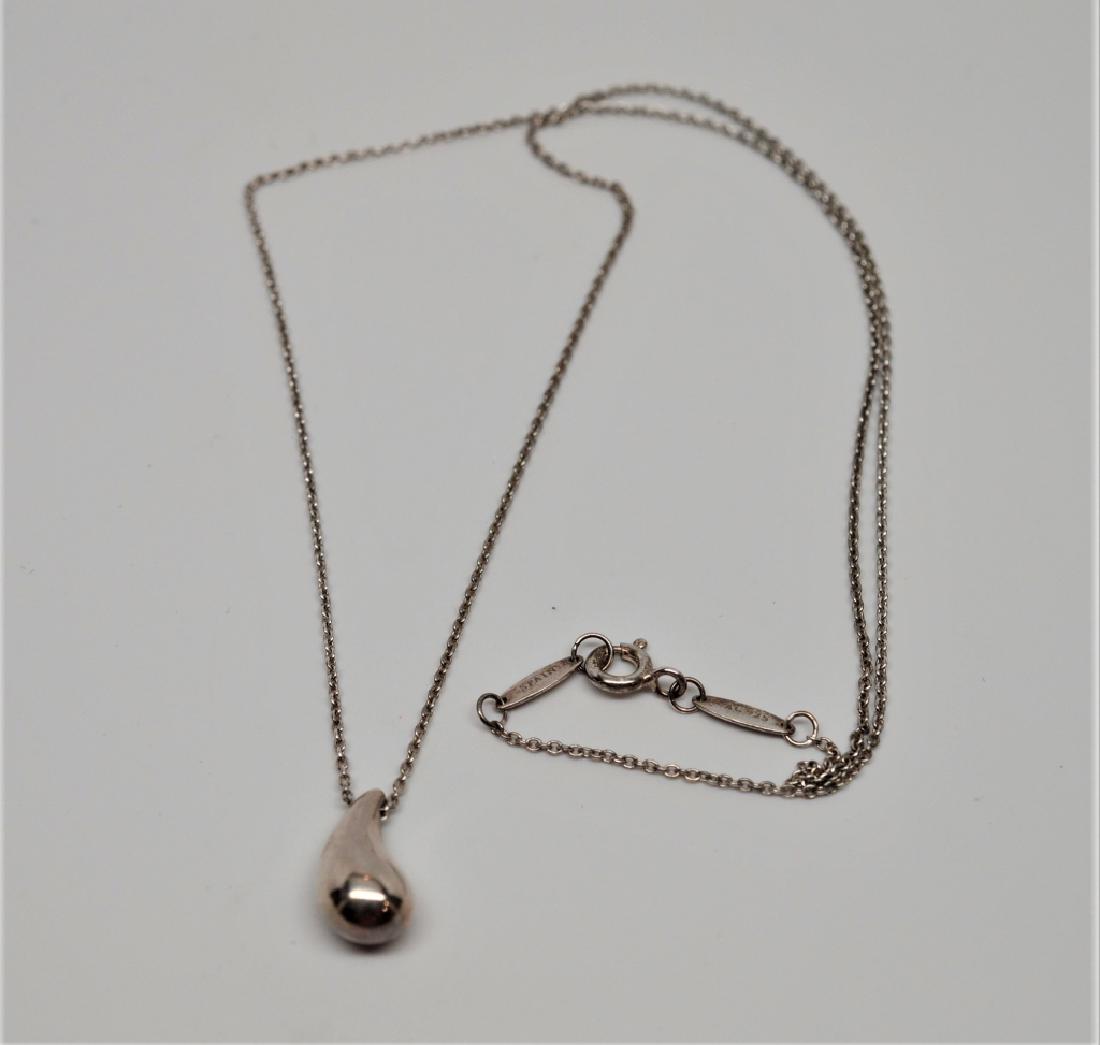 Elsa Peretti Sterling Silver Necklace with Teardro: 17" Long