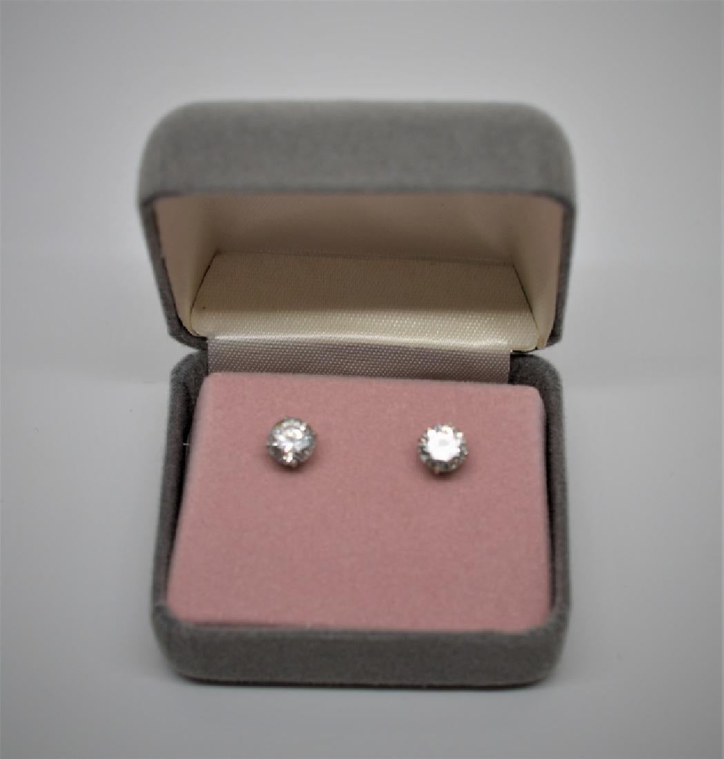 Sterling Silver &  CZ Stud Earrings (1 of 1)