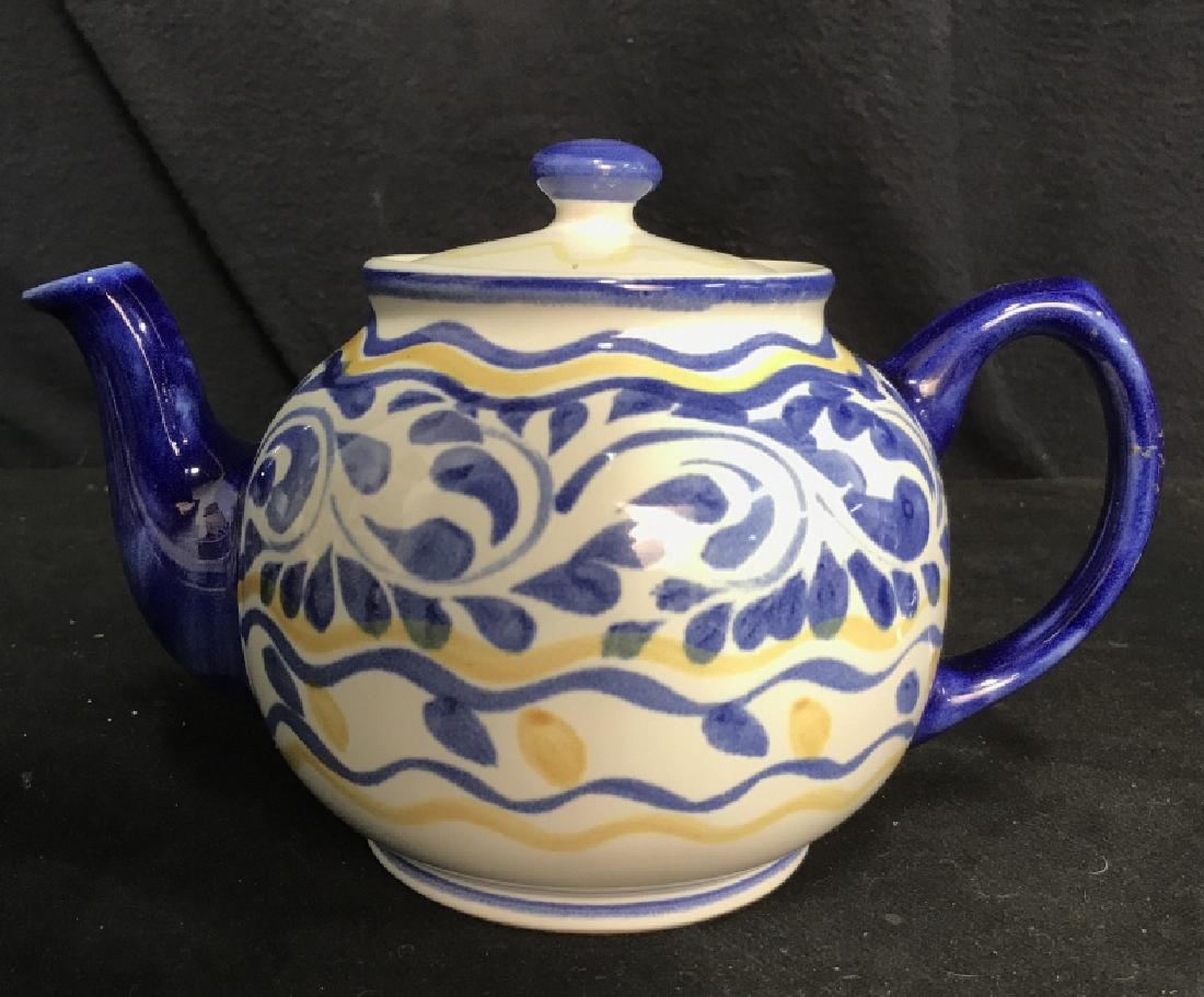 Signed Ceramic Hand Painted Tea Pot (1 of 8)