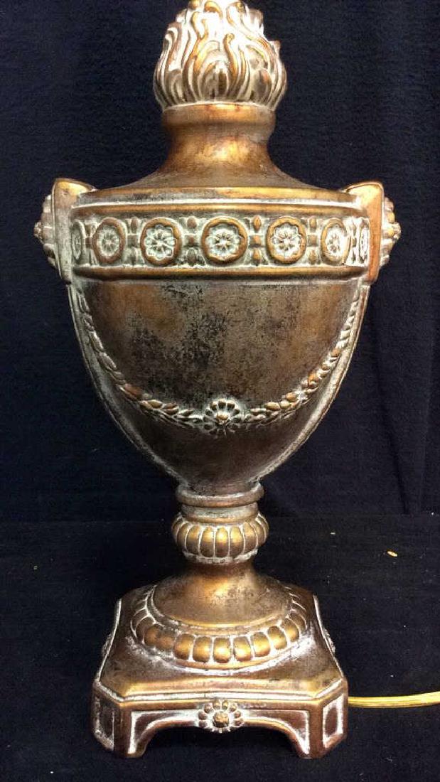 Gold Toned Grecian Urn Form Metal Lamp (1 of 7)