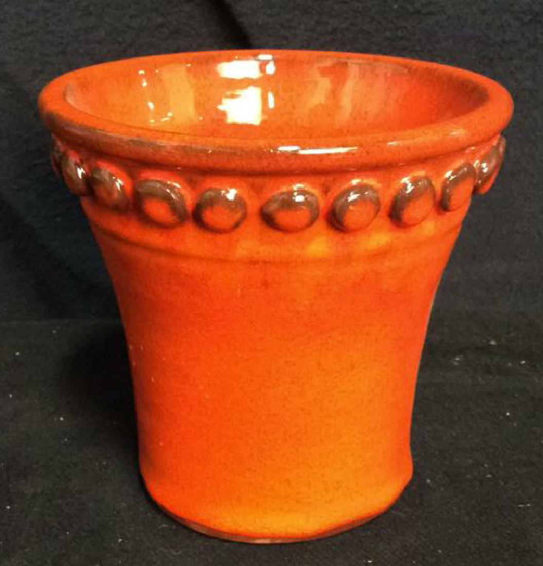 Orange Ceramic Vase Cache Pot (1 of 6)