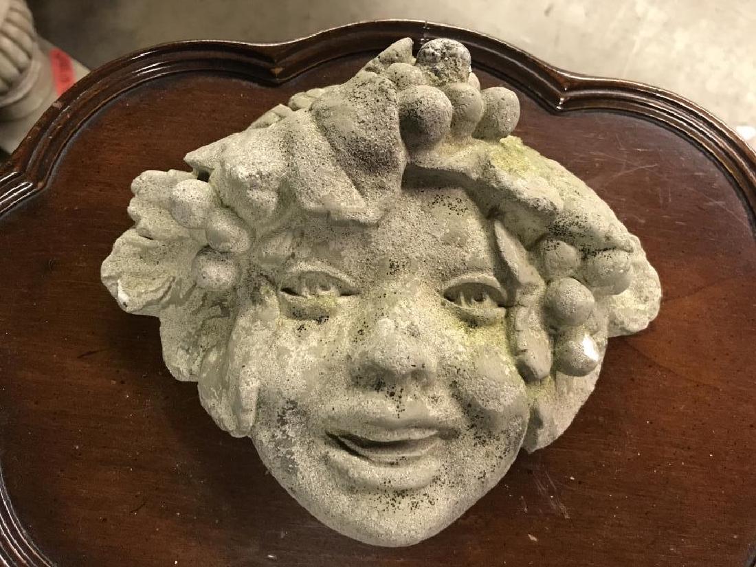 Cement/ Stone Figural  Cherub Head Wall Art (1 of 8)