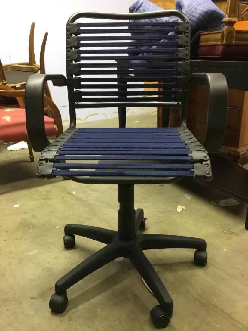 Navy & Black Toned Computer Chair (1 of 6)