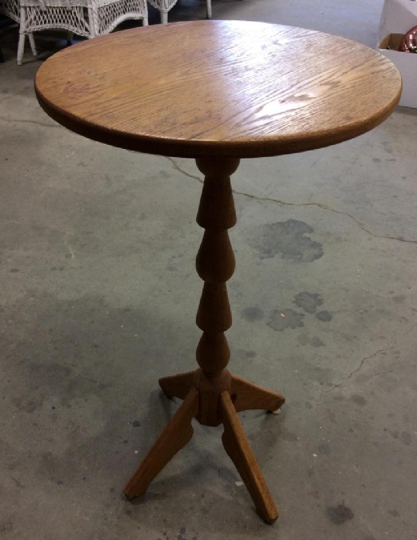 Hand Crafted Wooden Pedestal Side Table (1 of 6)