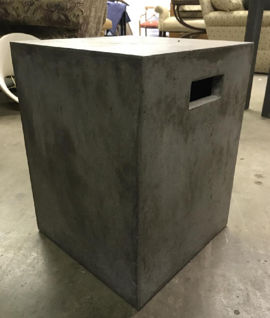 Grey Toned Smoothed Cement Stool W Handles (1 of 6)