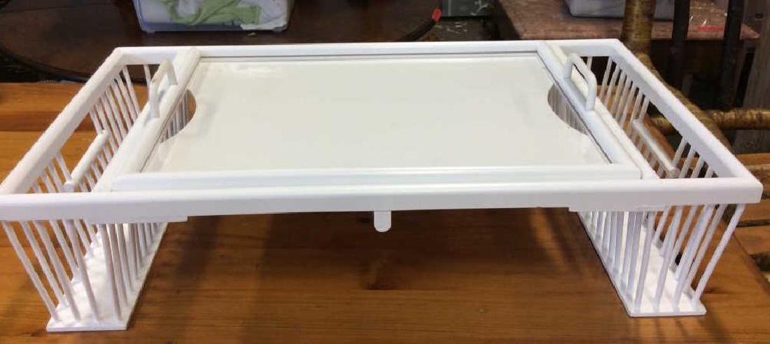 Vintage white painted Wood Bed Tray (1 of 7)