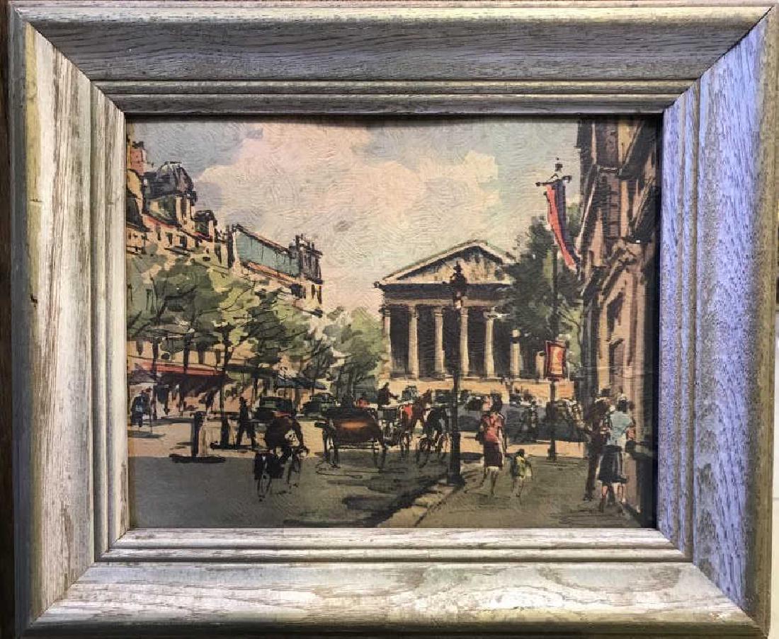 Framed Village Scene Print On Board (1 of 6)