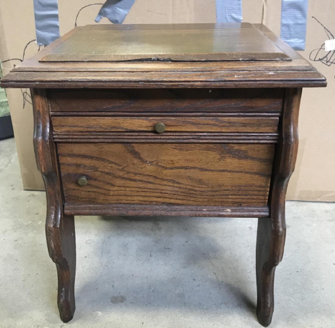 Wooden Footrest W Storage Space & Pull Out Board (1 of 8)