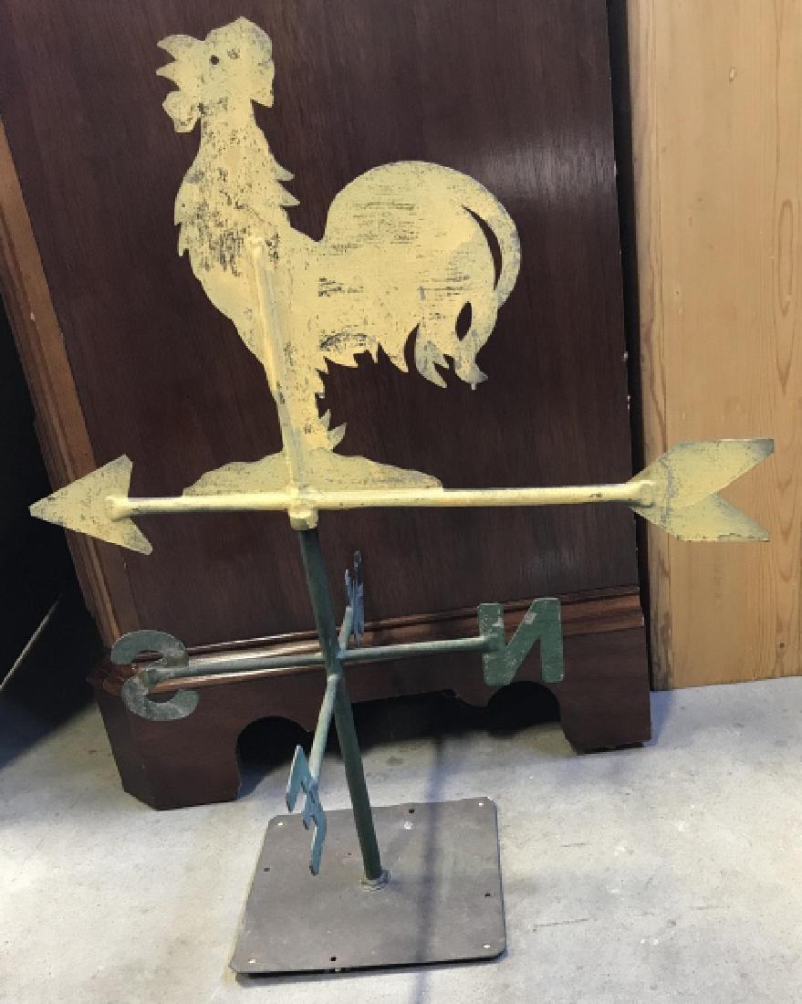 Vintage Gold  Painted Rooster Metal Weathervane (1 of 6)