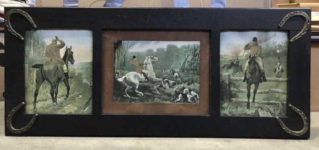 Framed Fox Hunt Prints with horseshoes (1 of 5)