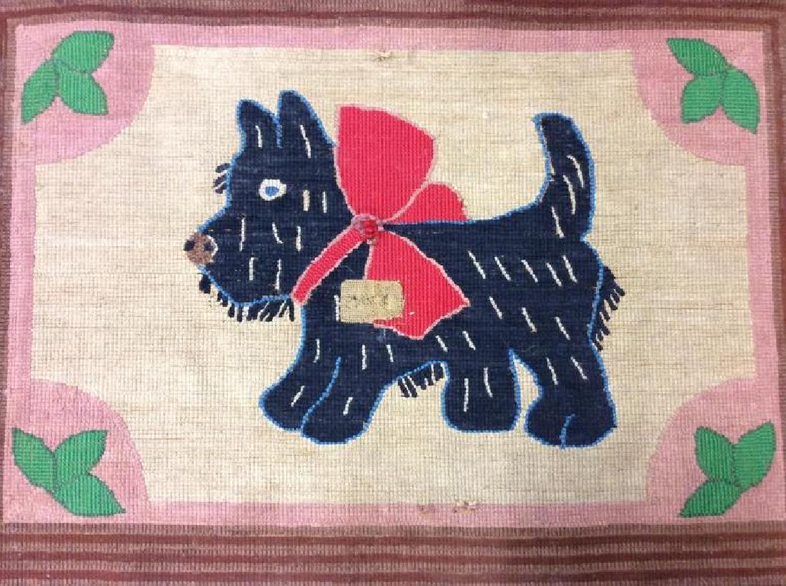 Vintage Scottish Terrior Hand Hooked Rug Tapestry (1 of 12)