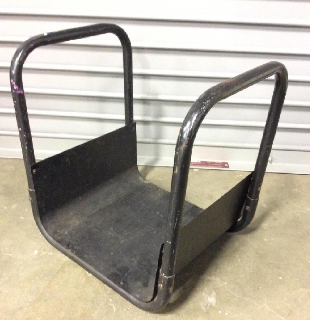 Black Toned Metal Fireplace Accessory Log Bin (1 of 7)