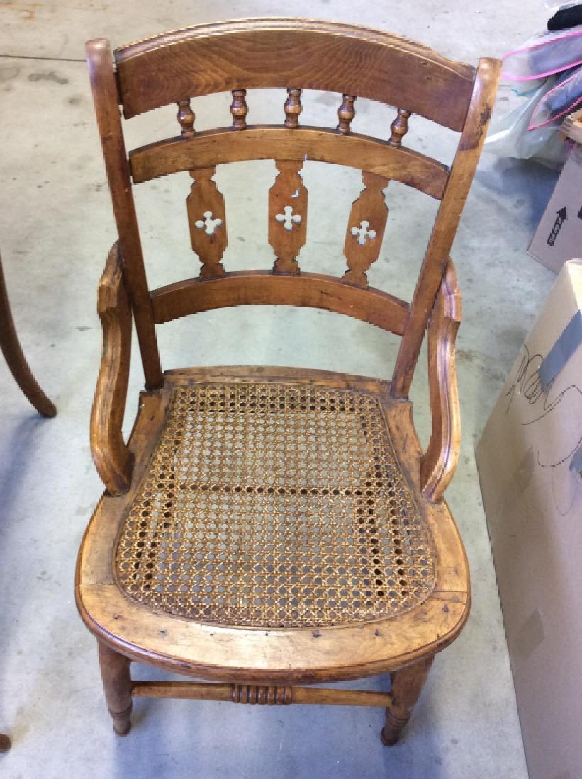 Vintage Antique Carved Turned  Wooden Cane Chair (1 of 8)