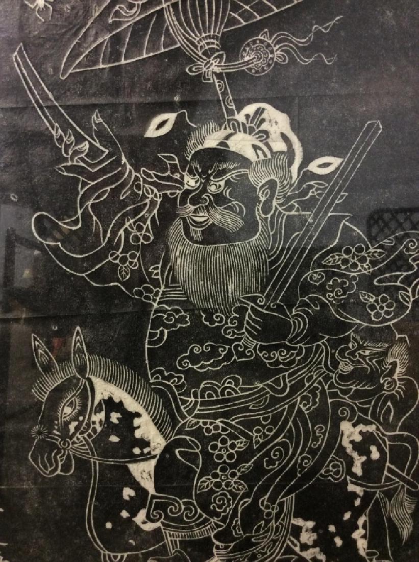 Asian Woodblock Print Artwork, warrior w Horse (1 of 10)