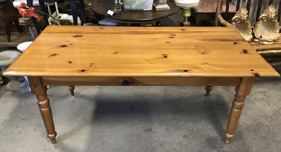 Vintage Wooden Pine Dining Table W Drawer (1 of 10)