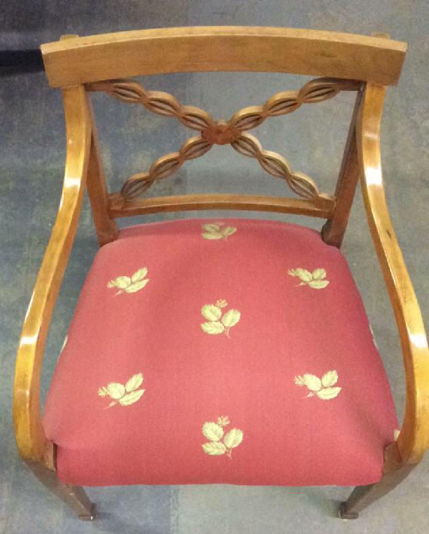 Red Toned Upholstered Wooden Armchair (1 of 8)